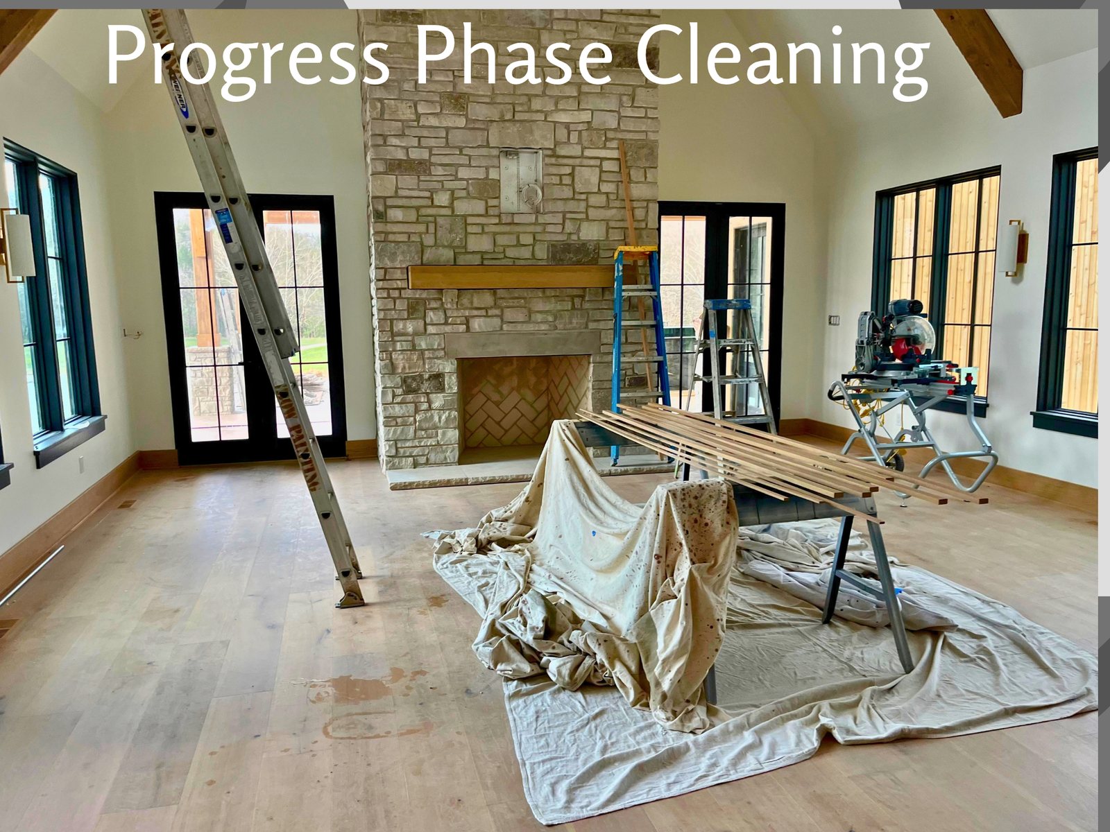Progress phase construction cleaning in a St. Louis area home